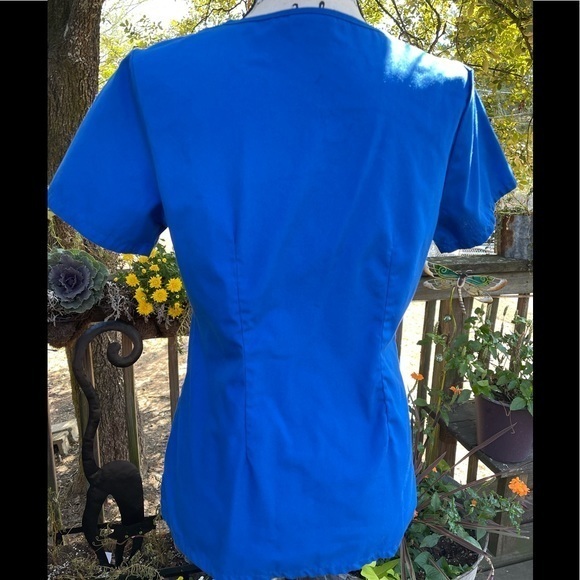 Authentic Cherokee Workwear Scrub Top - Royal Blue - XS - Picture 4 of 5